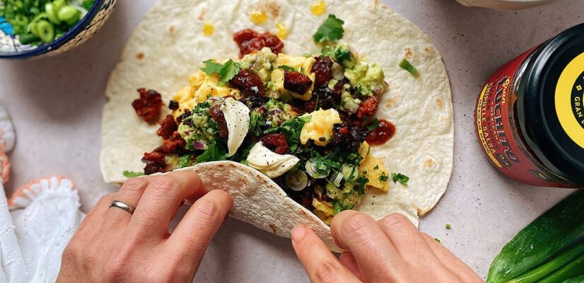 Breakfast Burrito prep steps