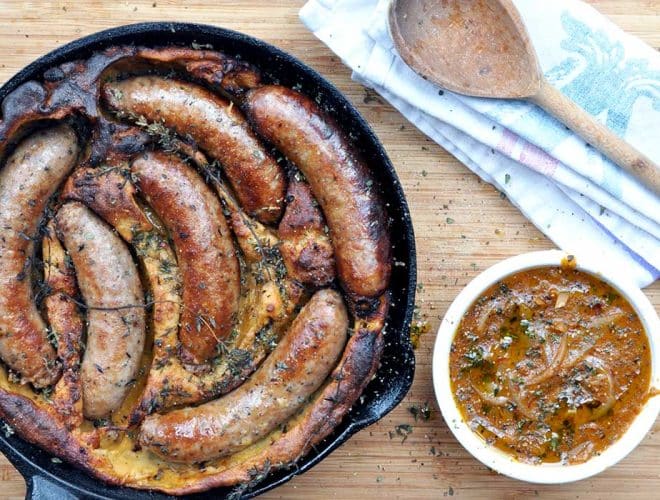 finished dish toad in the hole