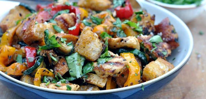 Roasted Pepper Salad With Halloumi