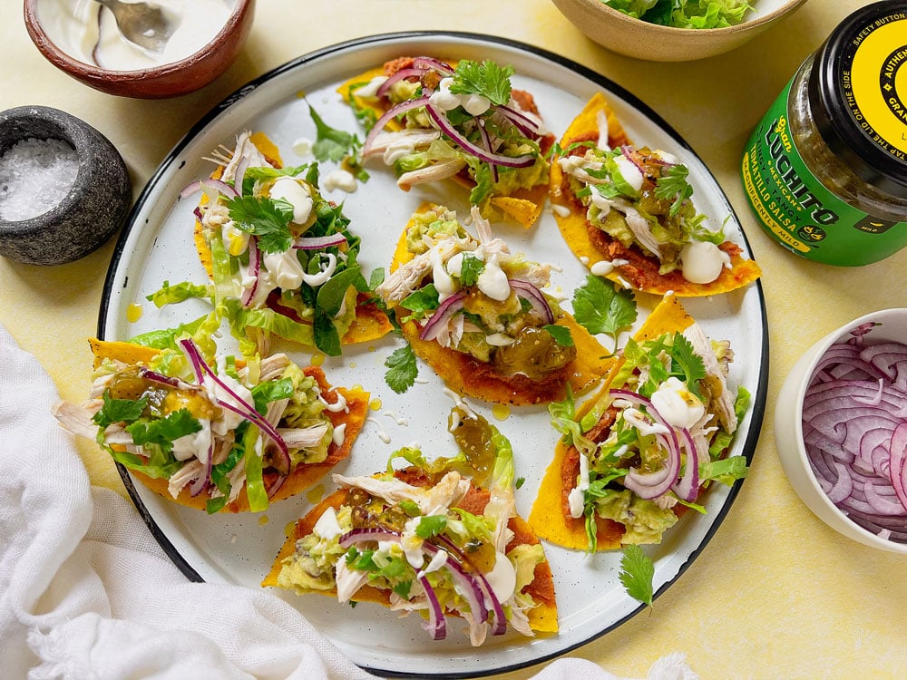 Mexican Street Food Recipes featuring Chicken Tostadas