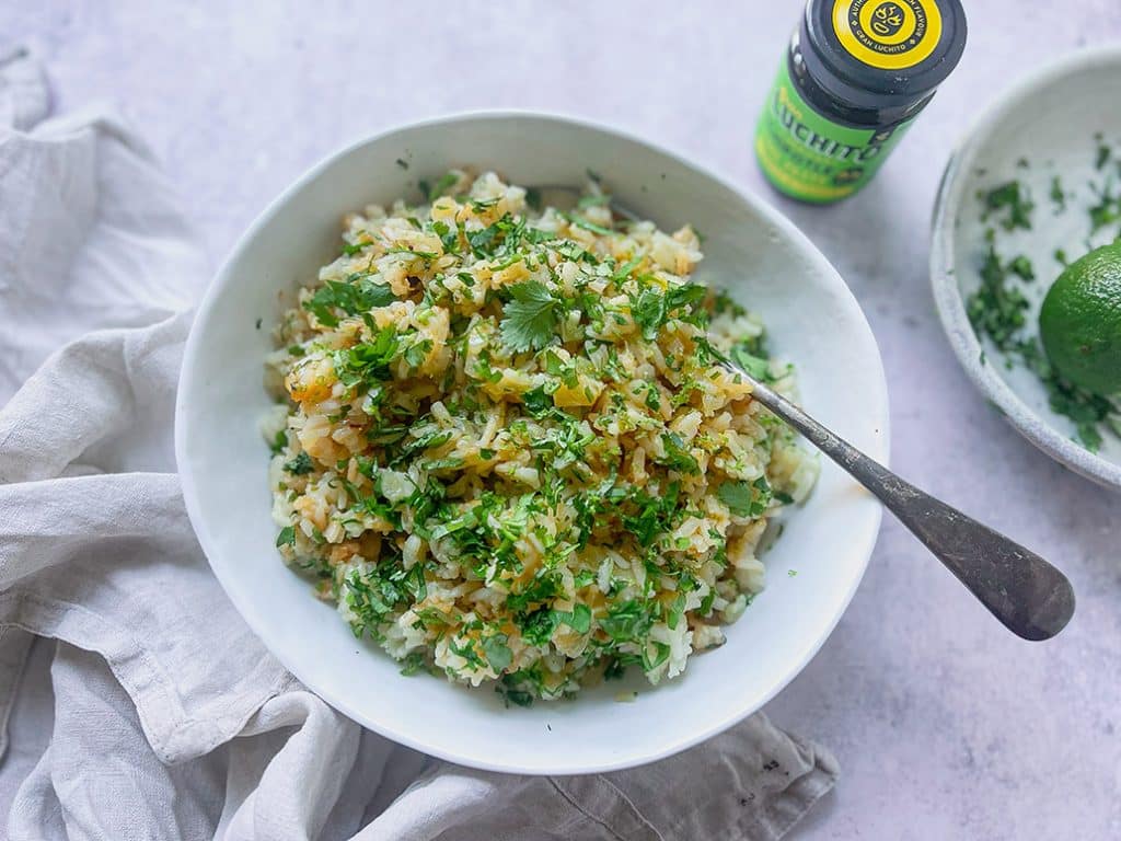 Lime and coriander rice, mild fresh tasting rice side dish perfect for any Mexican main dish - BBQ Sides