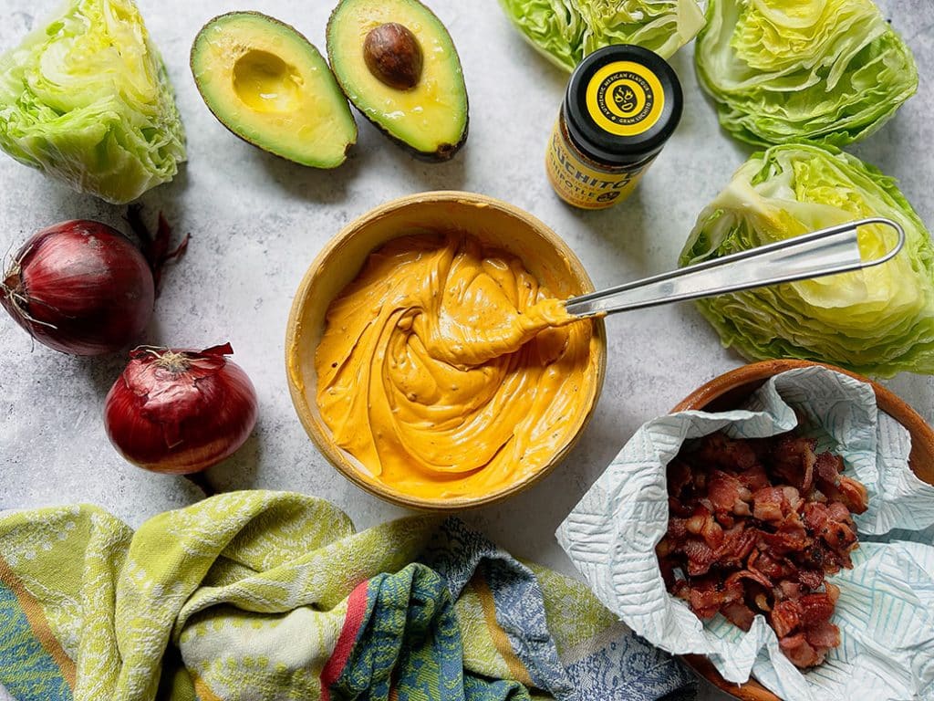 BBQ Sides - wedge salad prep step