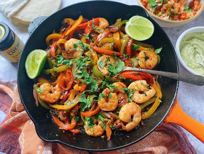 Mexican Food - Prawn Fajitas prep step