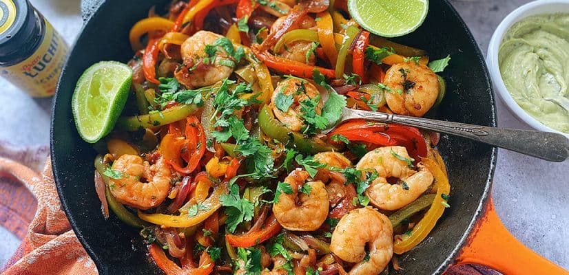 Mexican Food - Prawn Fajitas prep step