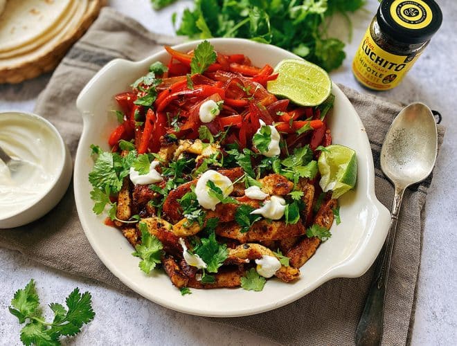 Halloumi Fajitas finished dish