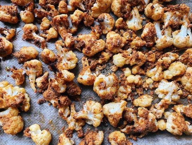 prep step roasted cauliflower tacos