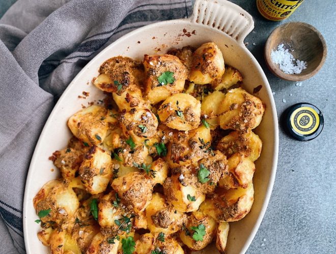 Mexican Roast Potatoes finished dish