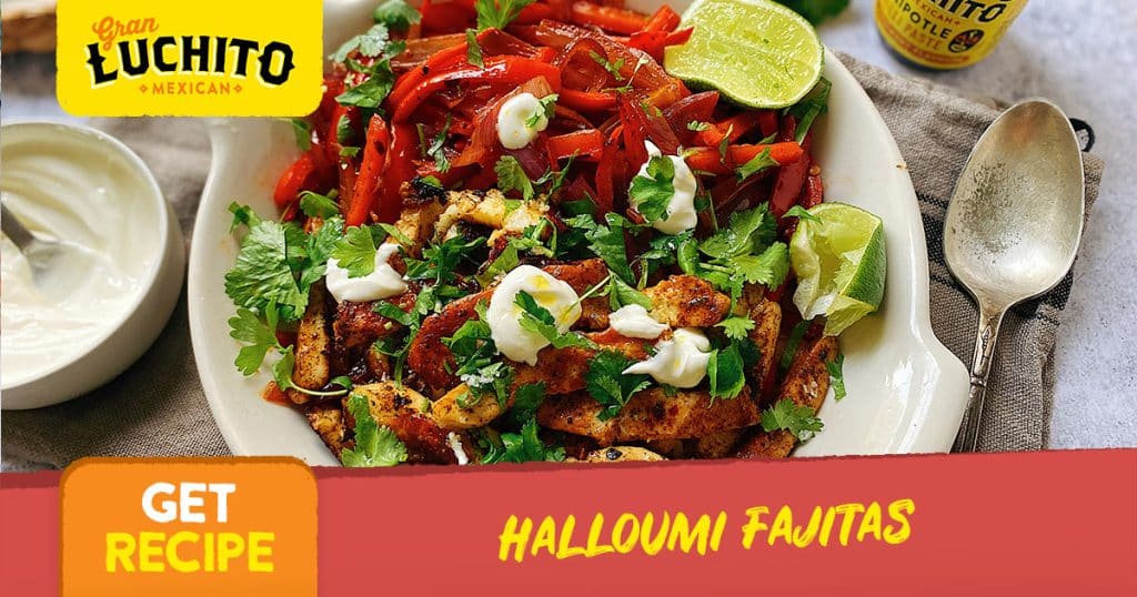 What To Serve With Nachos - halloumi fajitas finished dish