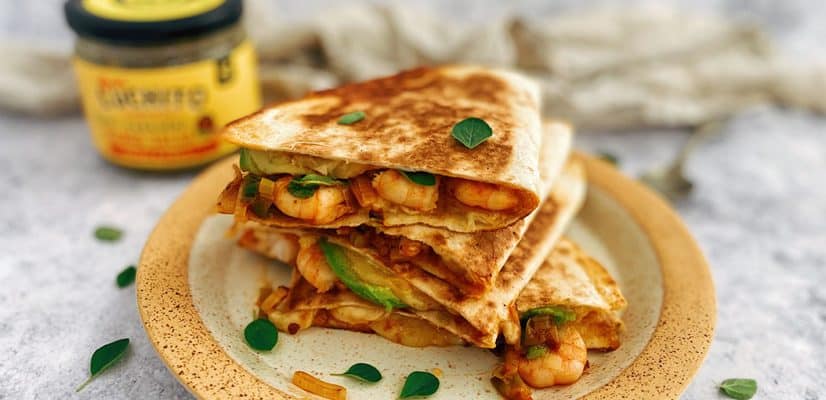 Prawn Quesadilla finished dish - what to serve with quesadillas