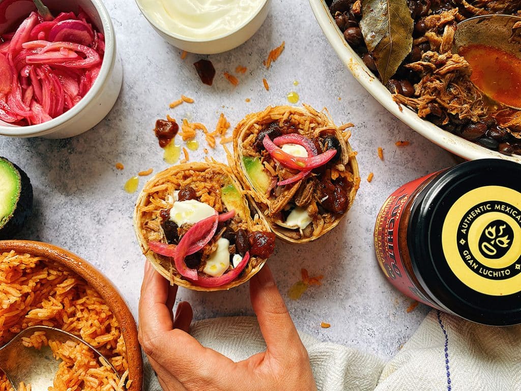 Mexican Pork Recipes - Pulled pork burrito - what to serve with burritos