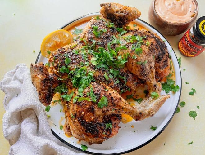 Spatchcock Chicken finished dish