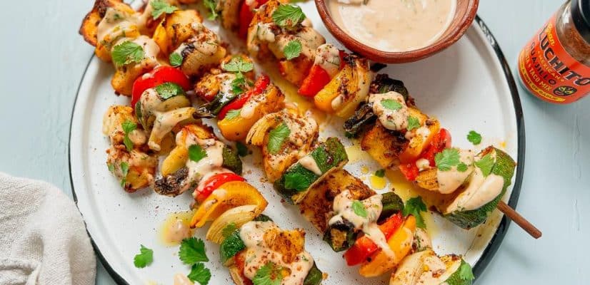 Vegetable Skewers finished dish