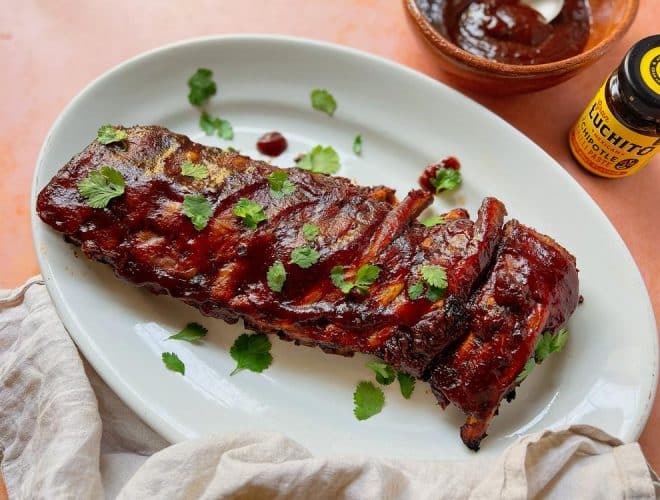 Pork Ribs with Chipotle BBQ Sauce - Mexican BBQ