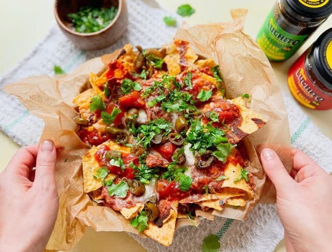 finished dish Air Fryer Nachos