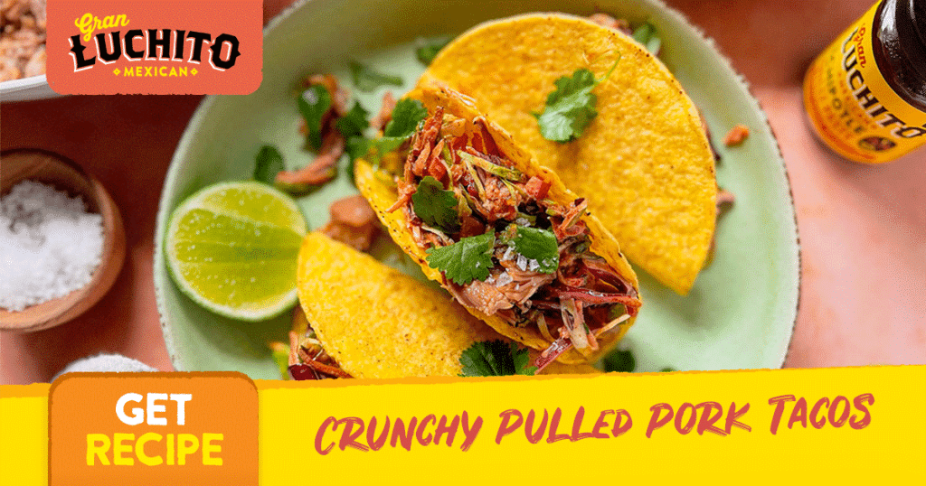 Crunchy Pulled Pork Tacos social media image