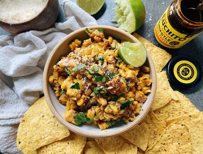 Mexican Corn finished dish -BBQ Sides