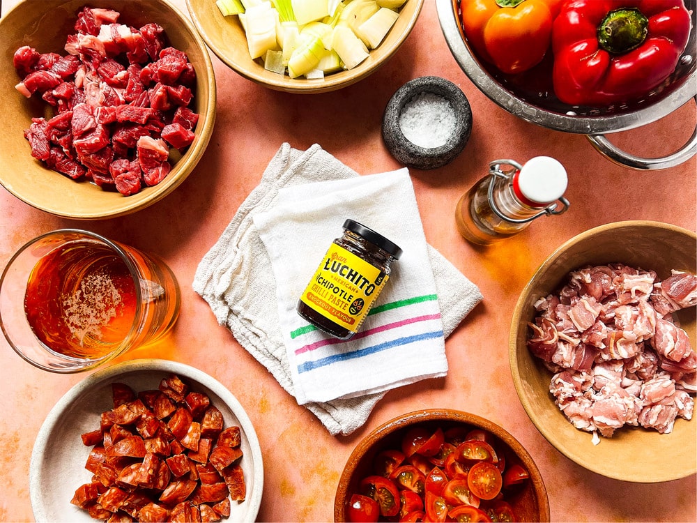 Preparation steps for Tacos de Discadas