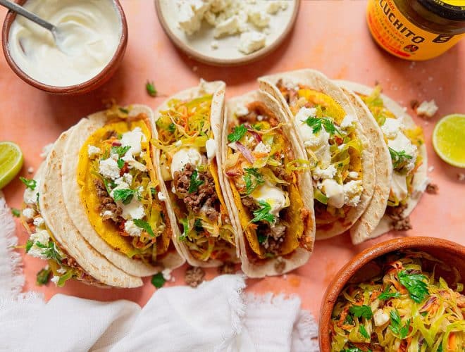 Double Decker Taco finished dish - what to serve with tacos