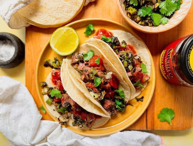 Mexican food - Tacos Al Carbon Finished dish - Mexican Starters