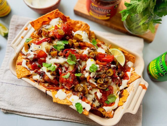Fajita Nachos finished dish - Mexican Snacks