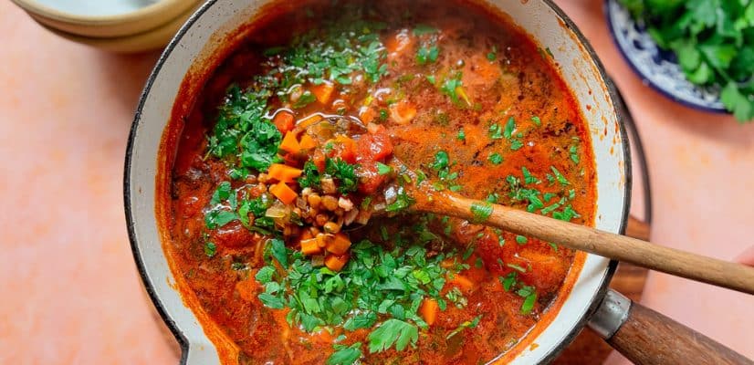 Mexican Lentil Soup finsihed dish