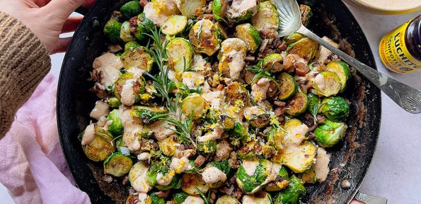 Mexican Brussel Sprouts finished dish