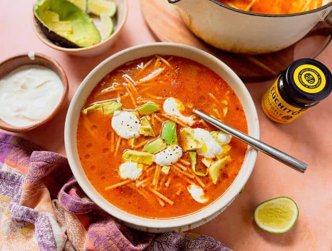 Mexican Meals on a Budget - fideo soup finished dish - Mexican Sides