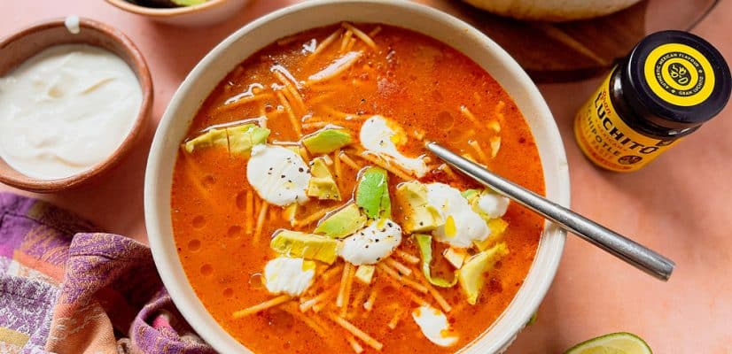 fideo soup finished dish
