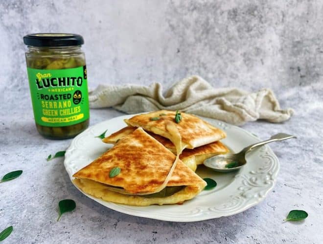 Cheese Quesadilla finished dish