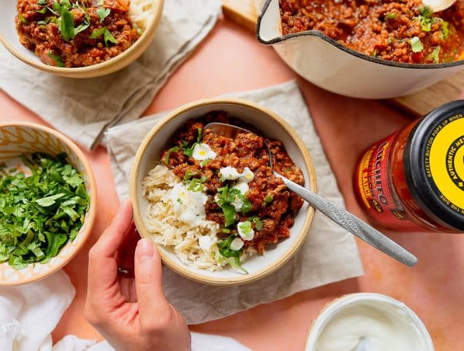 No Bean Chilli Con Carne finished dish