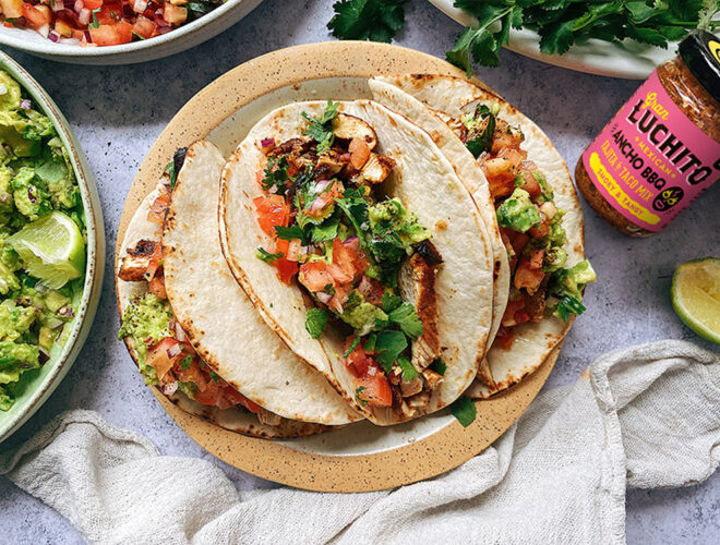 Easy Mexican Recipe - Chicken Tacos finished dish - What to serve with tacos