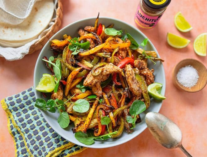 Air Fryer Chicken Fajitas - finished dish