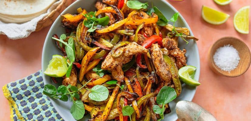 Air Fryer Chicken Fajitas - finished dish