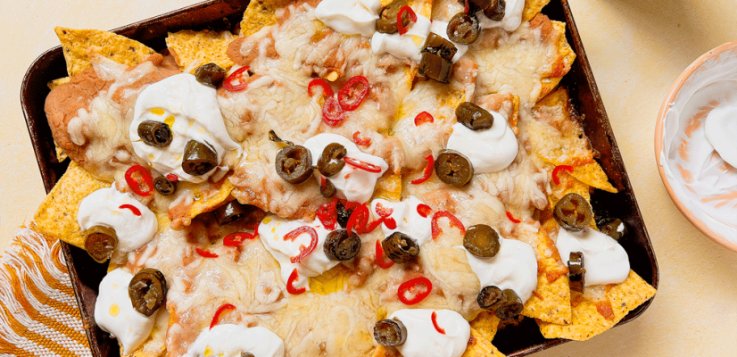 Easy nachos finished dish - Family Favourites- Mexican Snacks, Nacho recipes