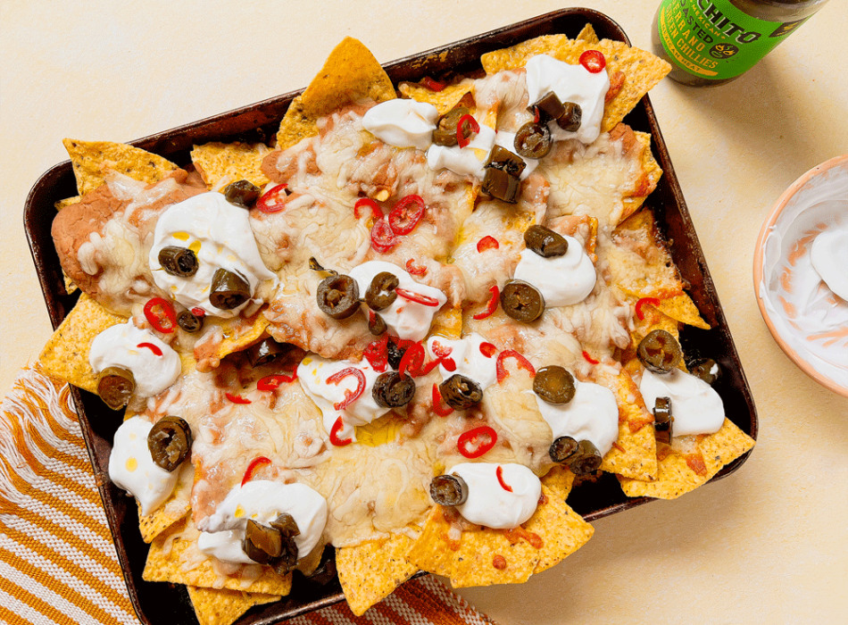 Easy nachos finished dish - Family Favourites- Mexican Snacks, Nacho recipes