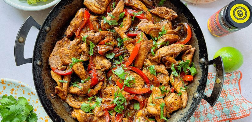 Spicy Chicken Fajitas finished dish