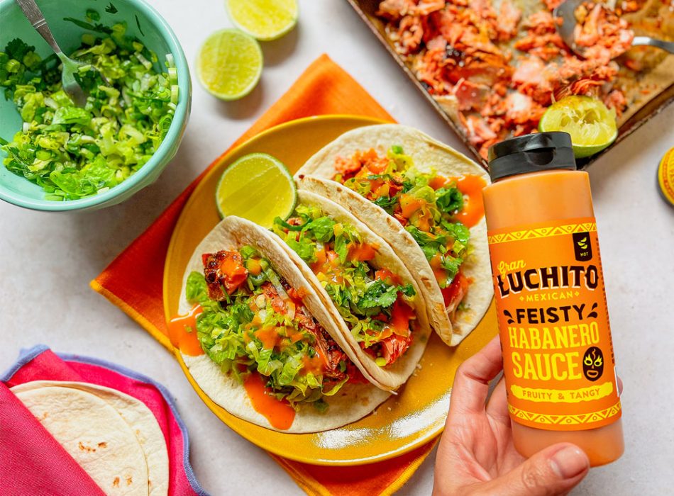 Gran Luchito Feisty Habanero Sauce - Tacos recipe - Salmon Tacos finished dish - Mexican Summer Recipes - How To Make Tacos - What To Serve With Tacos