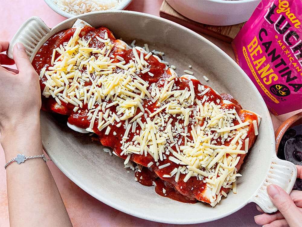 Slow Cooker Enchiladas prep step oven