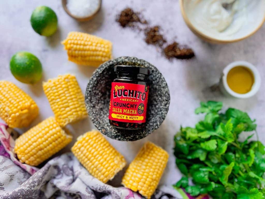 Corn Ribs with Macha Mayo ingredients