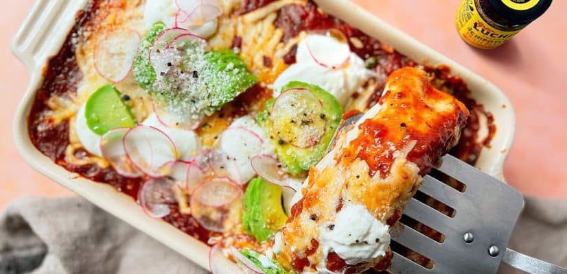 Sweet Potato Enchiladas finished dish